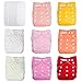 UBBCARE Baby Pocket Cloth Diapers Reusable Washable Adjustable 8 Pack with 8 Inserts for Girls Baby Shower Gifts
