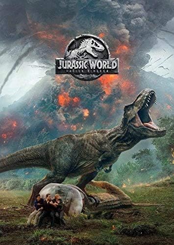 CoolPrintsuk - JURASSIC WORLD FALLEN KINGDOM Poster Borderless Vibrant Premium Glossy Movie Poster Various Sizes (A1 Size 33.1 x 23.4 Inch / 841 x 594 mm)