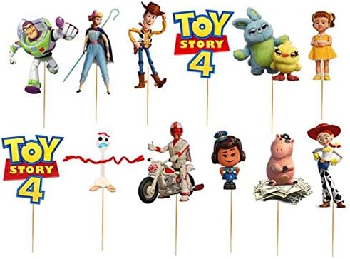 24PC TOY STORY 4 CUPCAKE CAKE TOPPER TOPPERS FOR BIRTHDAY PARTY SUPPLY THEME DECORATIONS