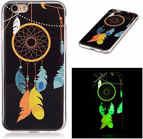 Iphone 6 Plus Cover, Iphone 6S Plus TPU Case, Yellow Dream Catcher Pattern Colorful Silicone Cover Glow in the Dark Noctilucent Ultra Slim Luminous Soft TPU Skin Case For Apple iphone 6/6S Plus