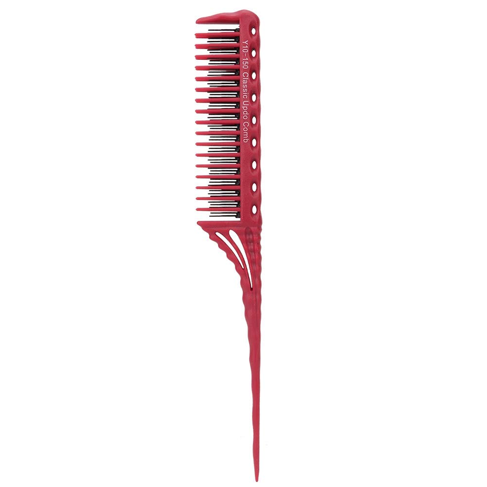 Hair Comb, Professional Hair Care Comb 3 Rows Hair Styling Modeling Comb Hairdressing Comb for Barber Hair Salon Comb Supplies(Red)