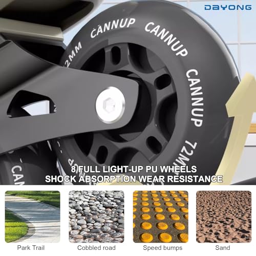 DAYONG Roller Skates for Kids, Adjustable Inline Skating Shoes with 8 Light Up Wheels and Double Adjusting Buckle, Dual Mode Breathable Rollerblades for Beginners, Kids, Adult.