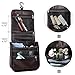 Toiletry Bag,Travel Makeup Cosmetic Bag, PU Leather Hanging Toiletry Bag for Women and Men(6020,Brown)