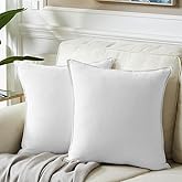 Fancy Homi Pure White 26x26 Pillow Covers Set of 2, Euro Pillow Sham 26x26, Super Soft Faux Suede Square Solid Big Throw Pillow Covers for Couch Bedroom 66x66 cm
