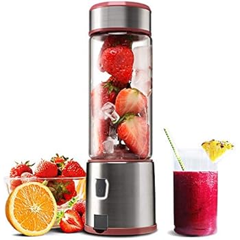 Portable Blender, KACSOO 5200mAh USB Rechargable Cordless Blender for Smoothie and Shakes, 15OZ Glass Personal Juicer Blender with FDA, BPA Free for Travel, Gym, Picnic, Office, Home, Kitchen