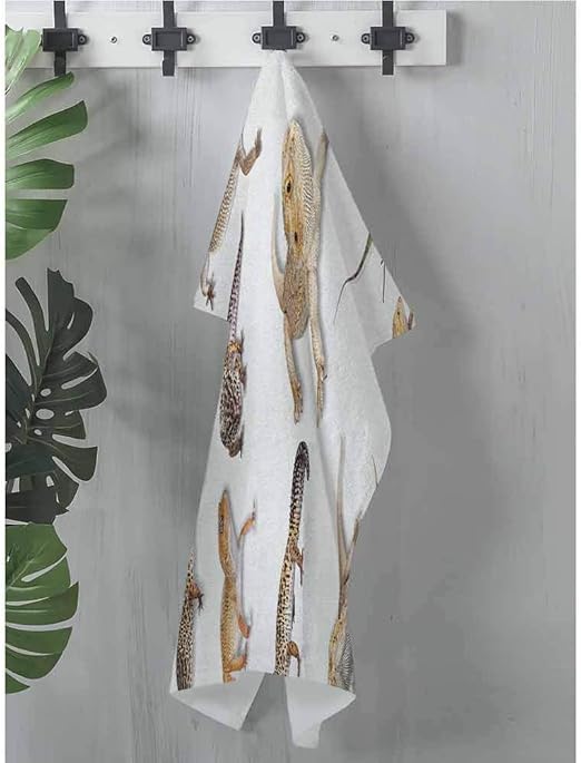 dsdsgog Pattern Hand Towels Reptile,Colorful Staring
