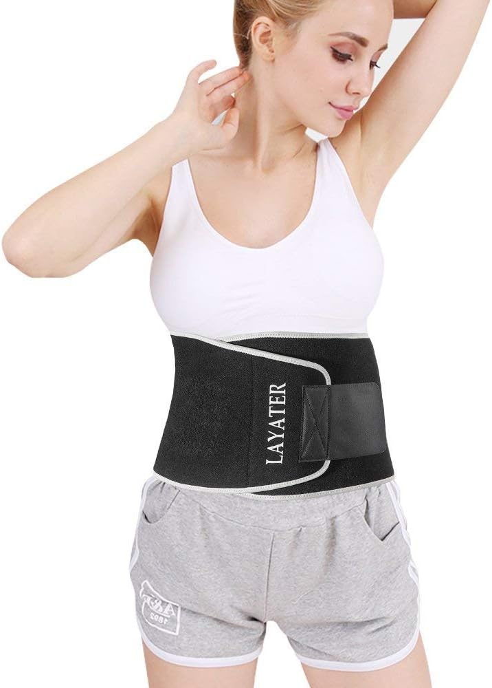 Sweat Waist Trimmer Belt for Women and Men Weight Loss,Neoprene Non-slip Abdominal Wrap Girdle for Slimming Resistance Training Sport Workout Work Back Pain Support Lumbar Disc Herniation