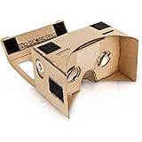 D-scope Pro Google Cardboard Kit with Straps 3D Virtual Reality Compatible with Android &amp; Apple Easy Setup Instructions Machine Cut Quality Construction 45mm Lenses HD Visual Experience