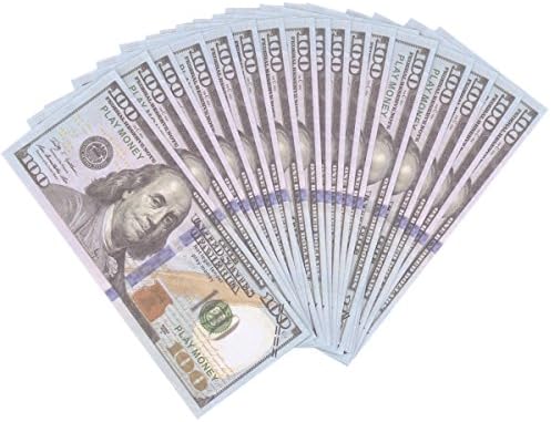 PROP MONEY Real Looking Copy NEW STYLE $100s FULL PRINT Stack - Total $10,000 for Movie, TV, Videos, Advertising