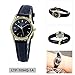 Casio Women's LTP1094Q-1A Black Leather Quartz Watch with Black Dial
