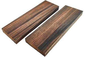 VAREE69 Macassa Black Ebony Lumber Mabolo Tree Hardwood Burl Knives Handle Scales Knife Makers Material Exotic Wood DIY Tools 2Pcs Size: 3/8" x 1 1/2" x 4 7/8" (+/- 1/16")