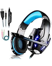 Cuffie da Gioco per PS4 Cuffie Gaming con 3.5mm Jack LED Cuffie da Gaming con Microfono Bass Stereo e Controllo Volume Gaming Headset per PS4/Xbox One X /S/Nintendo Switch/PC/Laptop/Tablet