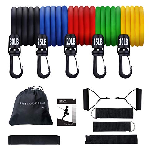 Buy Mpow 100LBS Resistance Bands, 12Pcs Resistance Bands Set with