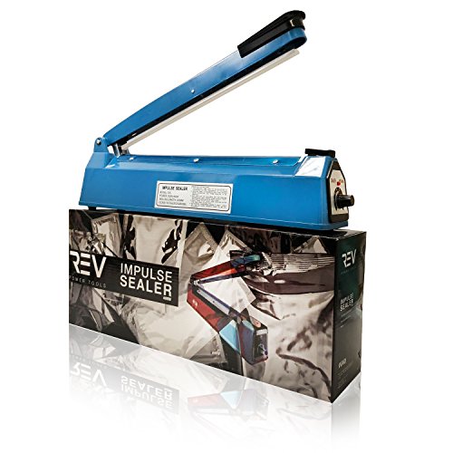 REV 12" Impulse Heating Bag Sealer Machine with Extra Metal Elements and Teflon Strips