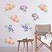Runtoo Pink Peony Wall Decals Hydrangea Flower Wall Stickers Home Decoration Bedroom Living Room Wall Art Decor [8 Flowers]