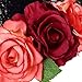 DreamLily Day of the Dead Costume Rose Flower Crown Mexican Headpiece BC40 (Burgundy)