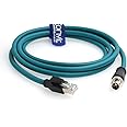 Eonvic Cognex Industrial Camera Ethernet M12 X-Type 8 Pin Male to RJ45 Cat-7e high-Flex Cable (3M, Blue)