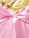 NNJXD Girl Shinny Stripe Baby Girl Sleeveless Printed Tutu Dress Size (80) 10-12 Months Gold&Pink