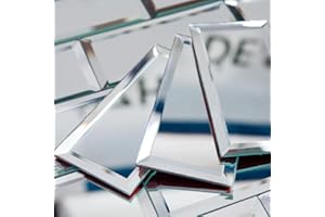 Diflart Mirror Backsplash Tiles for Kitchen, Silver Subway, 3x6 Inch, Beveled Mirror TIile for Bathroom Wall (40 Pcs,5 Sq.ft)