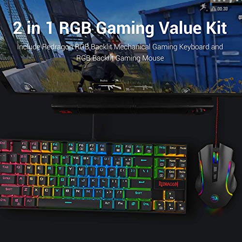 Redragon K552-RGB-BA Mechanical Gaming Keyboard and Mouse Combo Wired RGB LED Backlit 60% with Arrow Key Keyboard & 7200… - Image 2