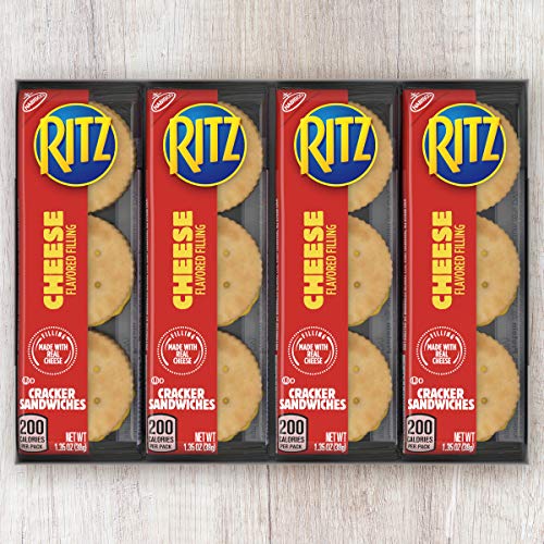RITZ Cheese Sandwich Crackers, School Lunch Box Snacks, 48 1.35 oz
