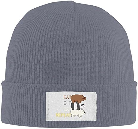 Winter Eat Eat And Repeat Beanie Hats Lady Asphalt Elastic Rib Knit