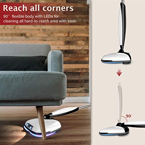Comfyer Swift Cordless Electric Spin Mop, Floor Cleaner Mop, 2 in 1 Power Scrubber Brush & Polisher with Microfiber Reusable Pads and Water Spray for Hard Wood, Tile, Vinyl, Marble, Laminate Floor