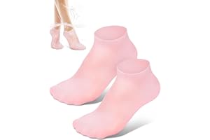 Golbylicc Silicone Moisturizing Socks for Women Dry Cracked Feet, Soft Gel Rubber Socks, Women Foot Care Spa Pedicure Silicone Socks for Cracked Heel and Softening Rough Skin, Calluses (1 Pair)