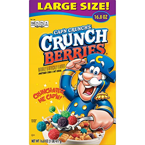 CAP’N CRUNCH CEREAL, CRUNCH BERRIES, 16.8OZ BOX