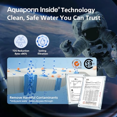 PHILIPS Reverse Osmosis Countertop Water Filter ADD5930BK/37(Ambient), 5-Stage Filtration with Aquaporin Tech, Compact Design Water Purifier for 1-2 People, 2L(0.53 Gal) Tank, Reduce TDS
