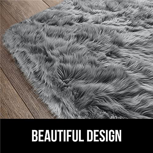 Gorilla Grip Thick Faux Fur Nursery Rug, 3x5, Fluffy Sheepskin Shag Carpet Rugs for Baby Nursery
