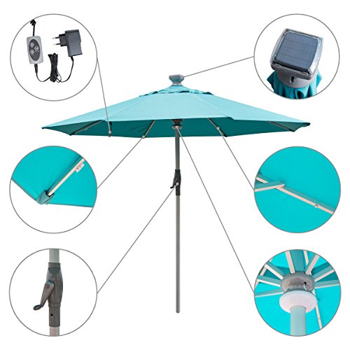 Mefo Garden Electric Automatic Patio Umbrella With Led Lights