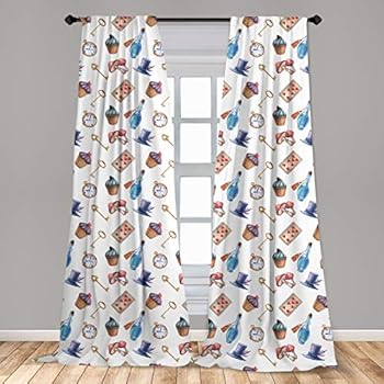 Amazon Com Ambesonne Alice In Wonderland Curtains Welcome