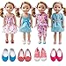 TOYYSB 4pcs Doll Clothes and 4pcs Shoes fits 14 inch 14.5 Inch Doll American Girl Wellie Wishers Willa Dolls