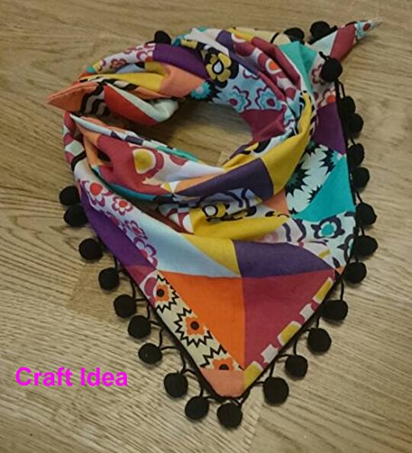 YYCRAFT Rainbow Pom Pom Ball fringe Trim Ribbon Sewing(5 Yards)