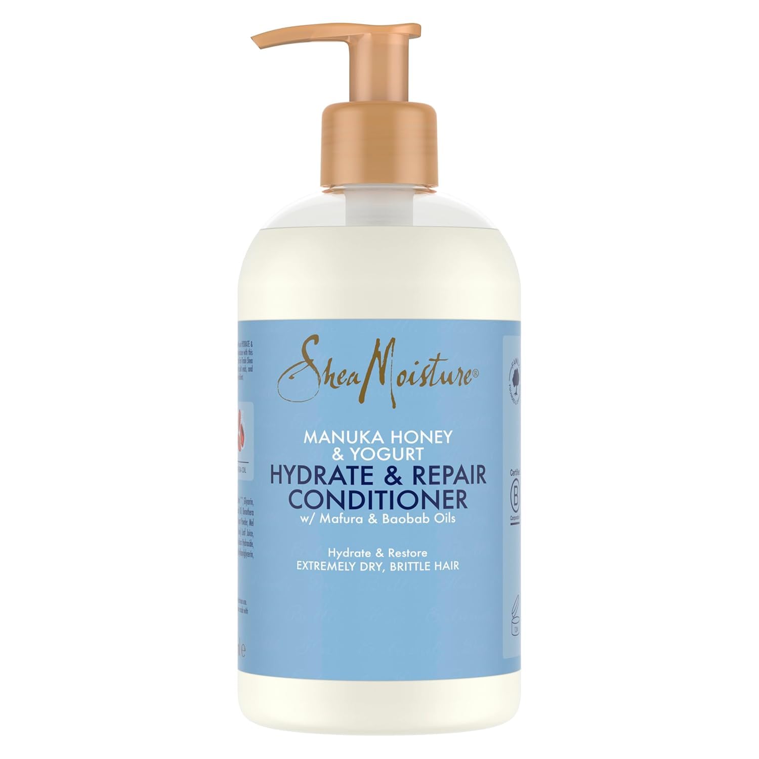 Shea Moisture Manuka Honey & Yogurt Hydrate and Repair Conditioner, with Mafura and Baobab Oils, to Hydrate and Restore Extremely Dry, Brittle Hair 384 ml