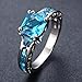 Rongxing Jewelry Aquamarine birthstone Wonderful Womens White Gold Filled Engagement Rings Gifts Size 10