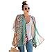 Kimono for Women Fall Tropical Kimono Beach Cover Up Chiffon Blouse Beachwear Light Green L