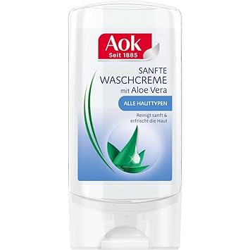 6 x AOK sanfte Waschcreme mit Aloe Vera jeweils 150 ml/ für alle Hauttypen/ reinigt sanft/ /Gesichtsreinigung/ entfernt Make-
