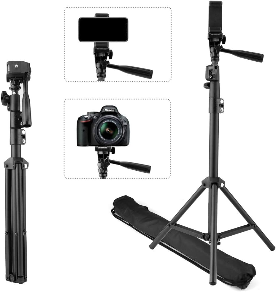 Up to 62.99 Inch Extendable Tripod with Cell Phone Clip