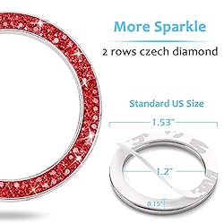 ToBeQueen Push Start Button Bling Rings Auto Car