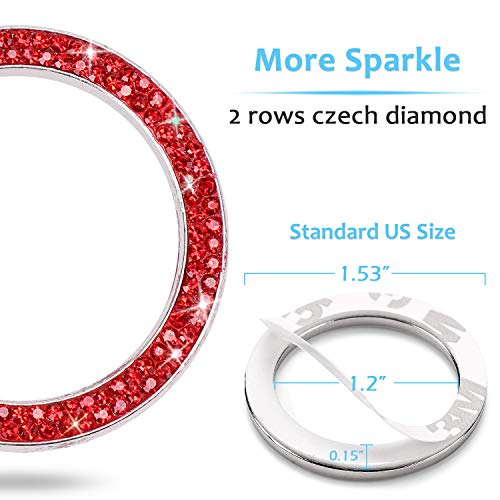 ToBeQueen Push Start Button Bling Rings Auto Car