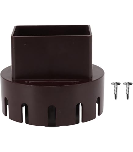 3x4 Inch Downspout To 4 Inch Round Drain Pipe Adapter - Black Tile Connector