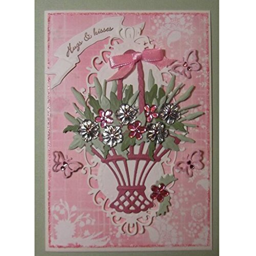 Yeahii Flower Basket Cutting Dies Stencil DIY Scrapbooking Embossing Album Paper Card