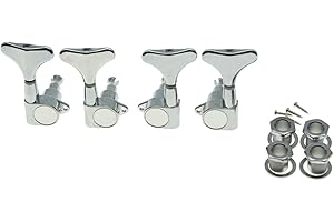 KAISH Chrome 2+2 Sealed Bass Tuners 2L2R Tuning Keys Pegs 4 String Bass Guitar Machine Heads