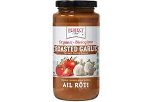 Perfect Chef Organic Roasted Garlic Pasta Sauce (6-Pack), 6 x 740ml - Gluten Free, No Sugar Added, Vegan, Made in Canada.
