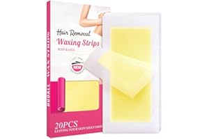 OPOX 20PCS Yellow Wax Strips for Hair Removal, Facial Hair Removal for Women, Waxing Kit for Women's Face, Bikini, Chest, Body, Arms, Legs, Back, & Brazilian