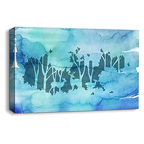 Canvas Wall Art Abstract Ink Storry World Painting Artwork for Home Prints Framed - 12x18 inches