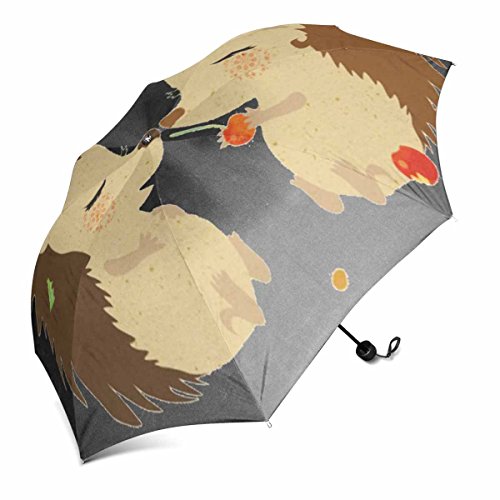 Qchengshix Art Compact Travel Foldable Umbrella Windproof Protection Sun Rain Umbrella