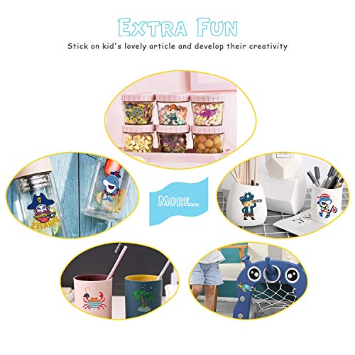 Tattoo Kinder, AGPTEK 250 Stück Pirate Tattoos Set, Wasserdichte Kindertattoos mit Bronzing Pirate, Shark, Aufkleber für Jungs, Kindergeburtstag Mitgebsel, Party, Festival – Bild 8